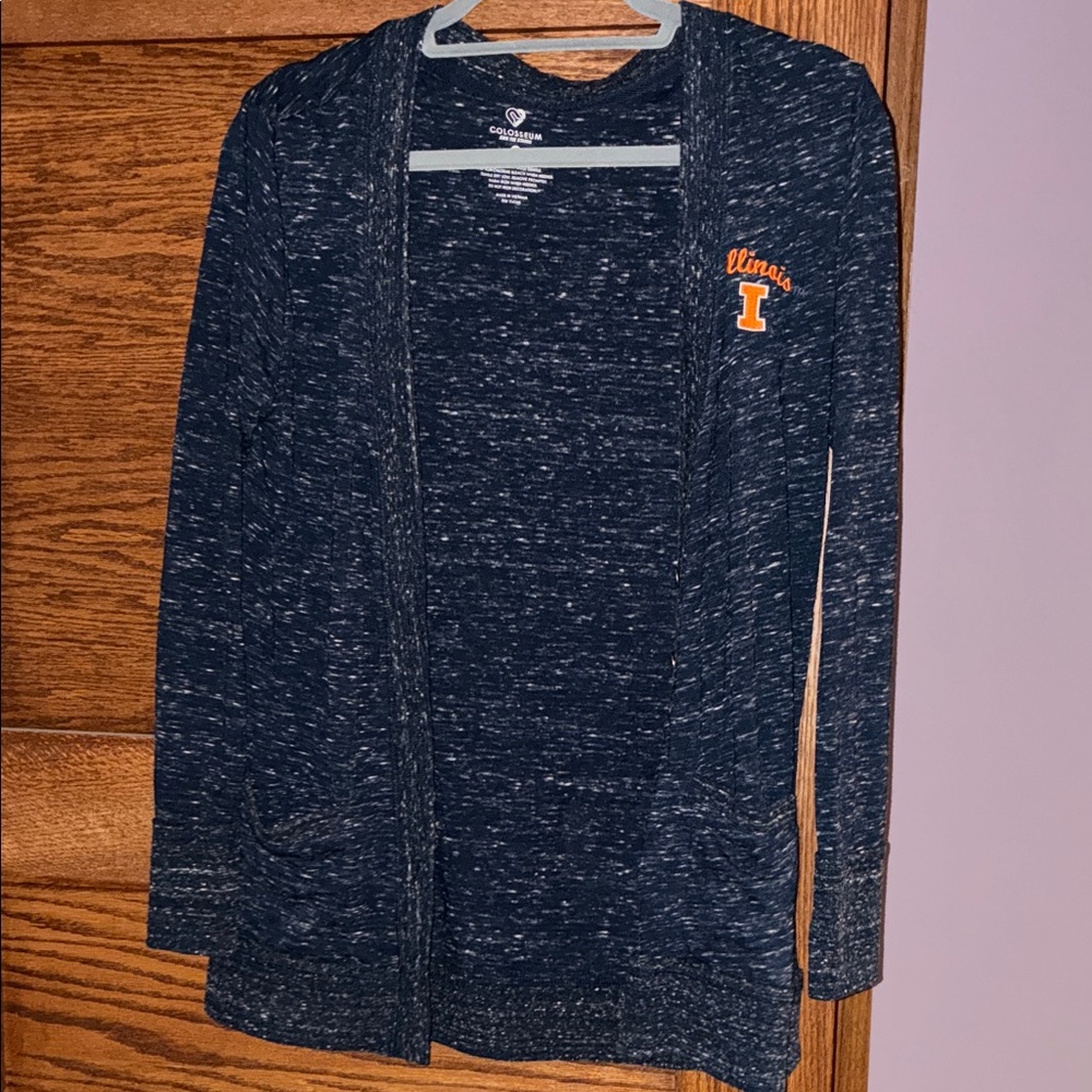 Colosseum Dark Blue Cardigan with Orange Detail